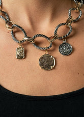 Mixed Metal Charm Chain Necklace Necklaces Kate Hewko 