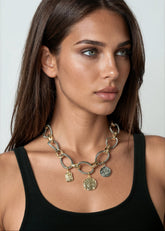 Mixed Metal Charm Chain Necklace Necklaces Kate Hewko 