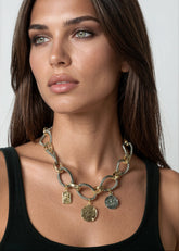 Mixed Metal Charm Chain Necklace Necklaces Kate Hewko 