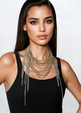 Multi Chain Buckle Choker Necklaces Kate Hewko 