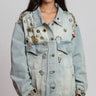 Multi Pin Jeweled Denim Jacket Outerwear Kate Hewko 