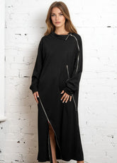 Multi Zip Athleisure Dress Dresses Kate Hewko Black One size 