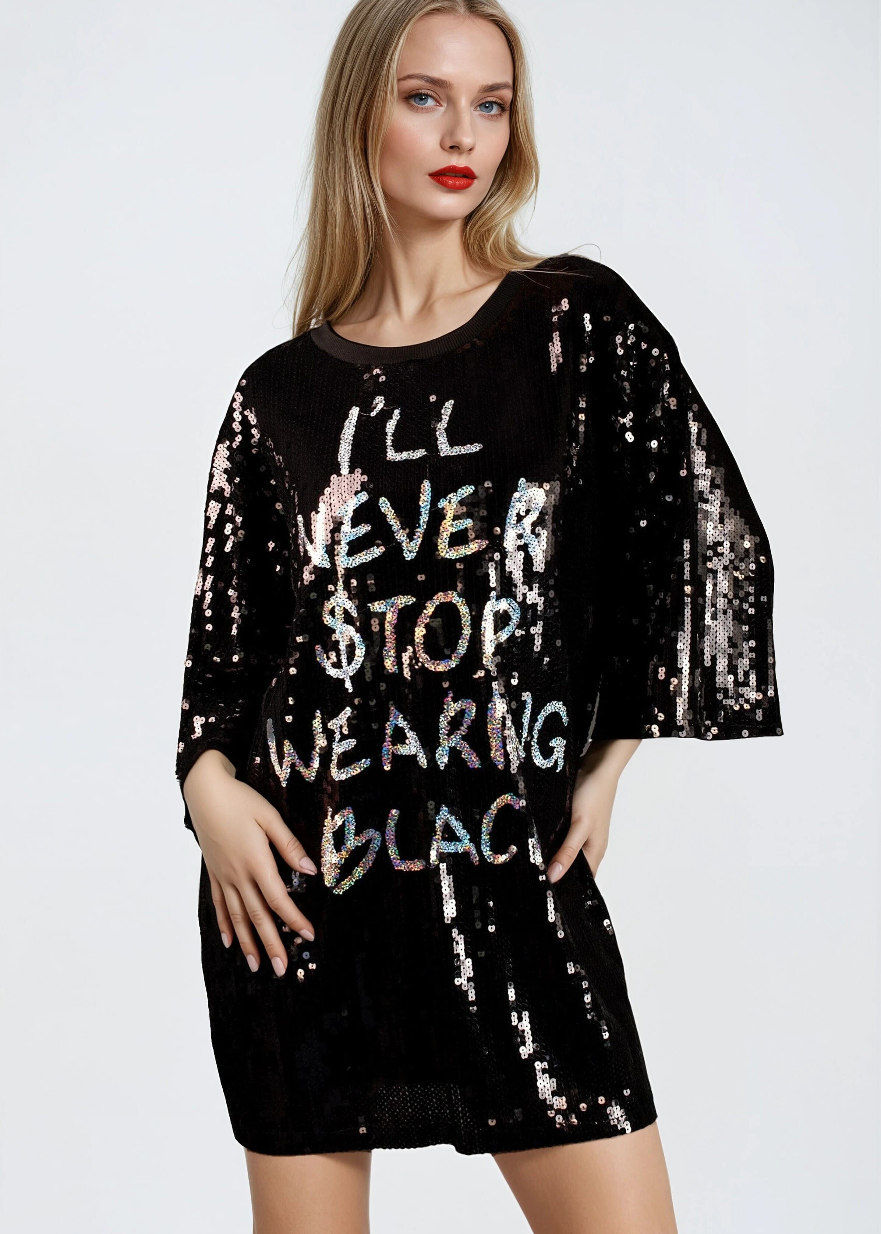 Never Stop Sequin Tee Dress