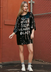 Never Stop Black Tee Tees Kate Hewko 