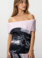 Off Shoulder Abstract Skirt Set Two Piece Sets Kate Hewko 