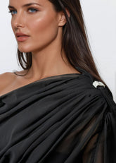 Off Shoulder Sheer Drape Blouse Blouses Kate Hewko 