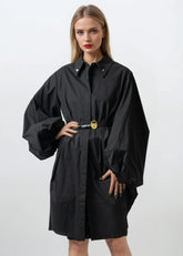 Oversized Balloon Sleeve Belted Dress Shirt Layering Pieces Kate Hewko 
