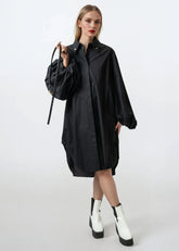 Oversized Balloon Sleeve Belted Dress Shirt Layering Pieces Kate Hewko 