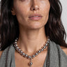 Oversized Bead Drop Necklace Necklaces Kate Hewko Silver 