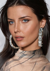 Oversized Gemstone Hoops Earrings Kate Hewko 