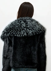 Oversized Lapel Cropped Faux Fur Coat Outerwear Kate Hewko 