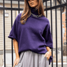Oversized Short Sleeve Turtleneck Sweater Sweaters Kate Hewko Purple One size 