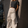 Oversized Wrap Drawstring Trouser Pants Kate Hewko Cream S 