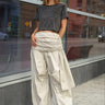 Oversized Wrap Drawstring Trouser Pants Kate Hewko Cream S 