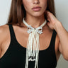 Pearl Bow Tassel Necklace Necklaces Kate Hewko 
