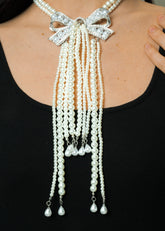 Pearl Bow Tassel Necklace Necklaces Kate Hewko 