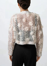 Pearl Embellished Floral Lace Cardigan Layering Pieces Kate Hewko 