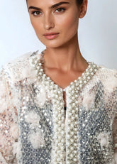 Pearl Embellished Floral Lace Cardigan Layering Pieces Kate Hewko 