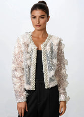 Pearl Embellished Floral Lace Cardigan Layering Pieces Kate Hewko 