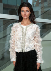 Pearl Embellished Floral Lace Cardigan Layering Pieces Kate Hewko 