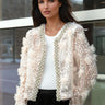 Pearl Embellished Floral Lace Cardigan Layering Pieces Kate Hewko Pink S 