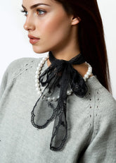 Pearl + Lace Neck Tie Accessories Kate Hewko 