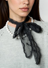 Pearl + Lace Neck Tie Accessories Kate Hewko 