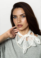 Pearl + Lace Tie Neck Tie Accessories Kate Hewko 