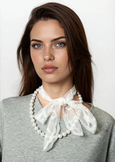 Pearl + Lace Tie Neck Tie Accessories Kate Hewko 