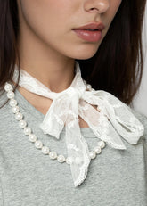 Pearl + Lace Tie Neck Tie Accessories Kate Hewko 