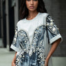Pearl Rhinestone Printed Corset Tee Tees Kate Hewko 