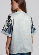 Pearl Rhinestone Printed Corset Tee Tees Kate Hewko 