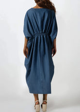 Pearl Studded Denim Kaftan Dresses Kate Hewko 