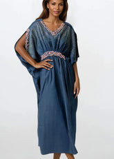 Pearl Studded Denim Kaftan Dresses Kate Hewko 