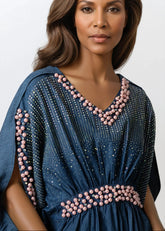 Pearl Studded Denim Kaftan Dresses Kate Hewko 