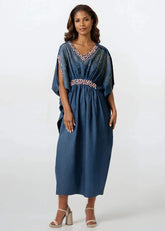 Pearl Studded Denim Kaftan Dresses Kate Hewko 