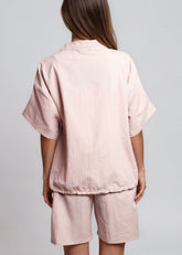 Pink Windbreaker Short Set Two Piece Sets Kate Hewko 