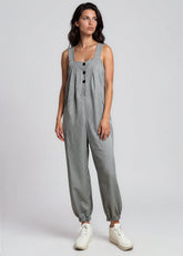 Plaid Button Up Jumpsuit Rompers Kate Hewko Black S 