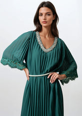 Pleated Embellished Maxi Dress Dresses Kate Hewko 