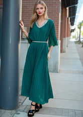 Pleated Embellished Maxi Dress Dresses Kate Hewko 
