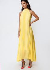 Pleated Halter Maxi Dress Dresses Kate Hewko 