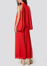 Pleated Neck Tie Pant Set Two Piece Sets Kate Hewko 