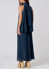 Pleated Neck Tie Pant Set Two Piece Sets Kate Hewko 