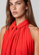 Pleated Neck Tie Pant Set Two Piece Sets Kate Hewko 
