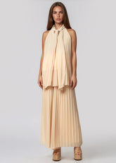 Pleated Neck Tie Pant Set Two Piece Sets Kate Hewko 