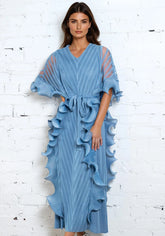 Pleated Ruffle Kaftan Dress Dresses Kate Hewko 