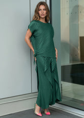Pleated Tie Waist Pant Set Two Piece Sets Kate Hewko 