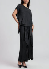 Pleated Tie Waist Pant Set Two Piece Sets Kate Hewko 