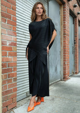 Pleated Tie Waist Pant Set Two Piece Sets Kate Hewko 
