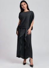 Pleated Tie Waist Pant Set Two Piece Sets Kate Hewko 
